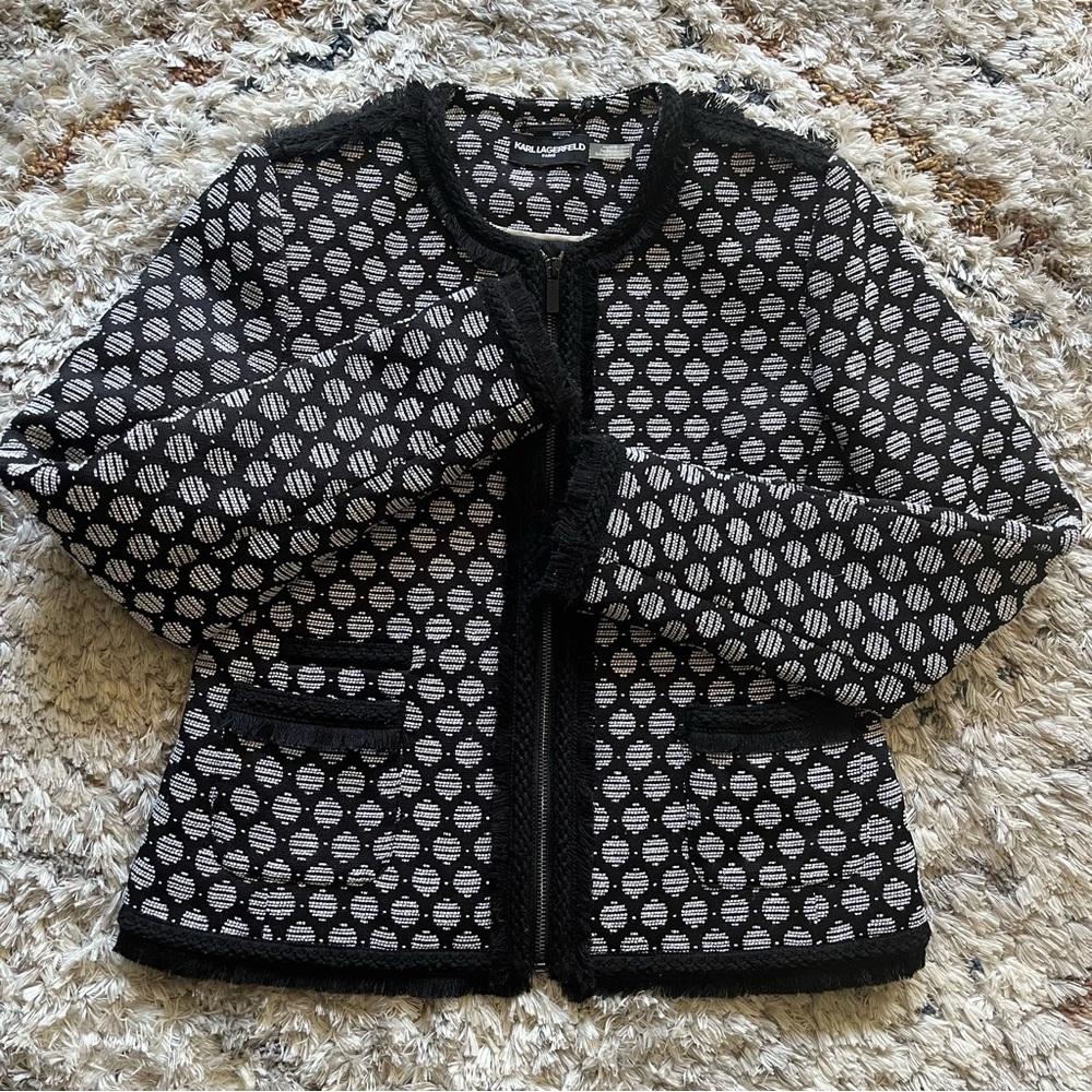 Karl Lagerfeld Black and White Blazer